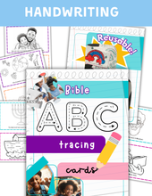 Load image into Gallery viewer, Reusable Bible ABC Tracing Cards