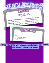 Load image into Gallery viewer, Engaging 2nd Grade Reading Worksheets Set: Prefixes, Flash Cards, and Posters