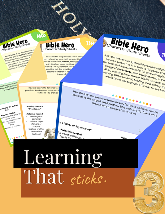 Bible Hero Character Study Sheets - Men (Set 3)