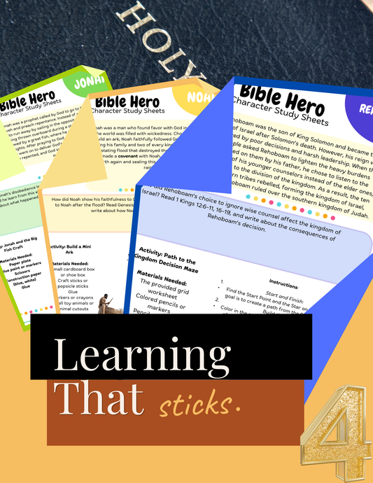 Bible Hero Character Study Sheets - Men (Set 4)