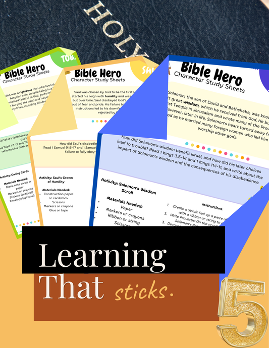 Bible Hero Character Study Sheets - Men (Set 5)