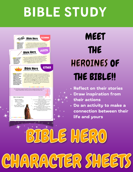 Bible Hero Character Study Sheets - Women