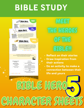 Load image into Gallery viewer, Bible Hero Character Study Sheets - Men (Set 5)
