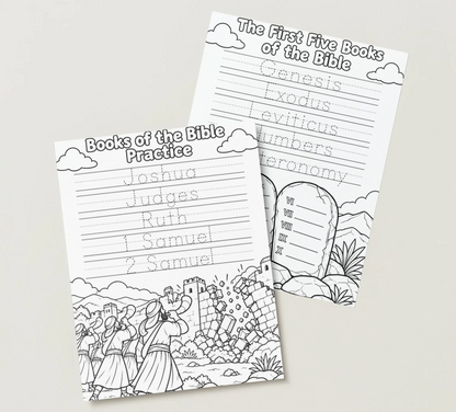Bible coloring book for kids featuring Black biblical characters, Bible stories, and educational coloring activities