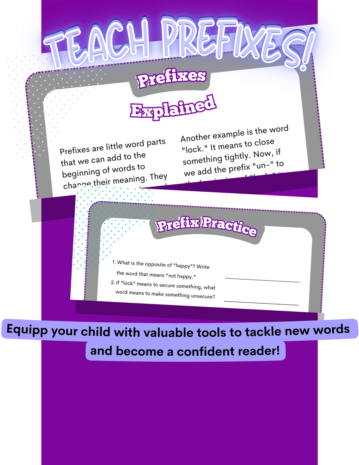 Engaging 2nd Grade Reading Worksheets Set: Prefixes, Flash Cards, and Posters