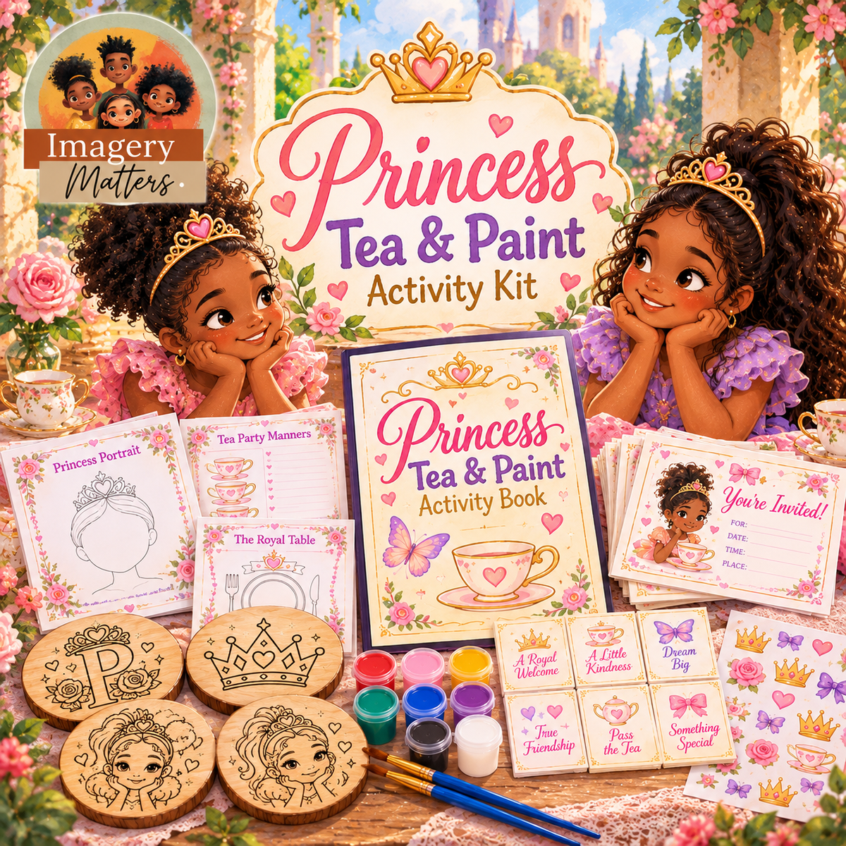 princess tea party kit, princess tea party activities, princess party activity kit